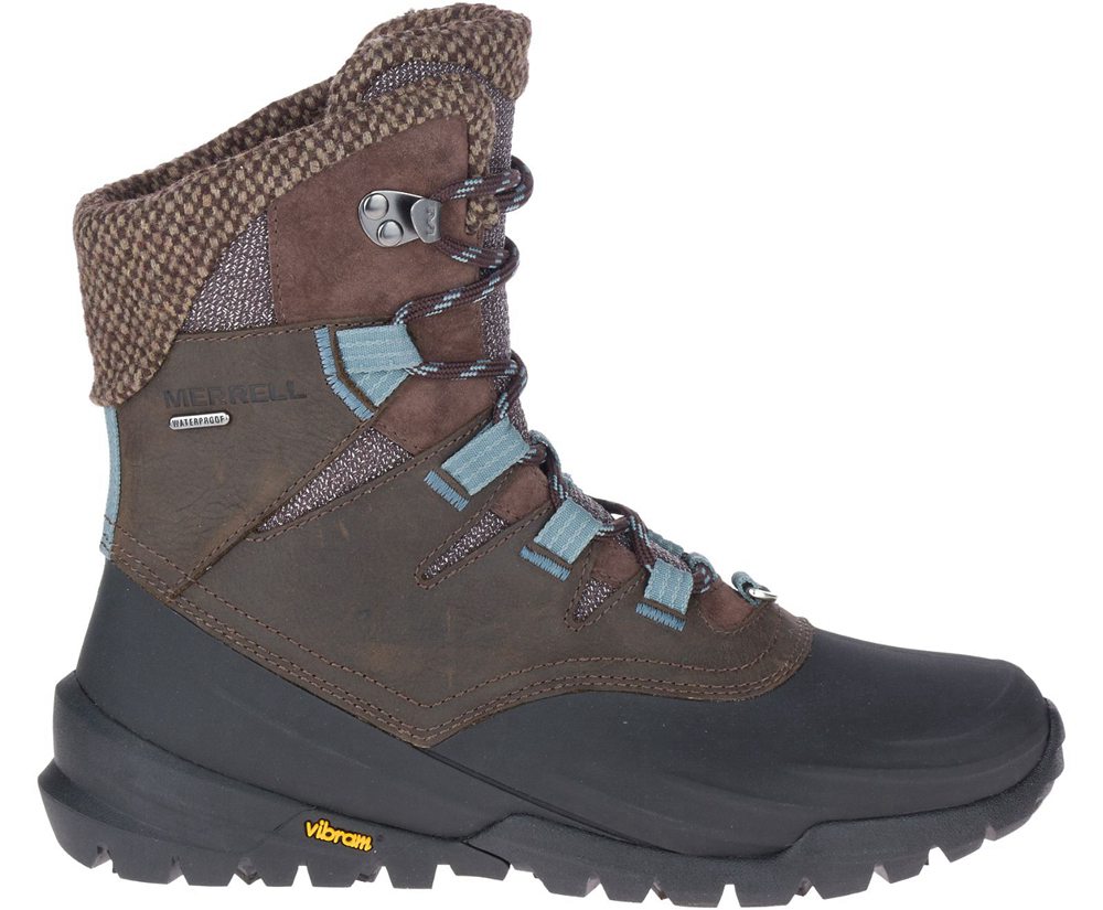 Kozaki Merrell Damskie Brązowe - Thermo Aurora 2 Mid Shell Waterproof - 037498-YFZ